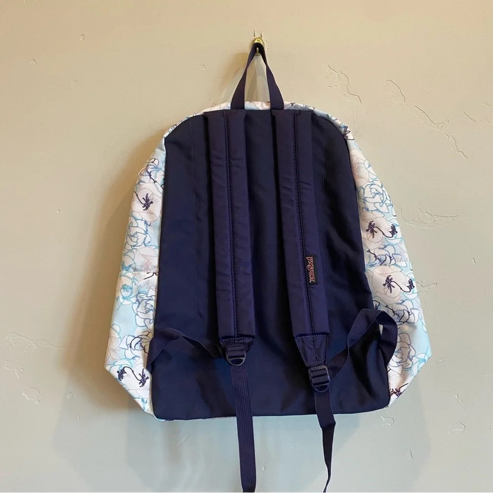 JANSPORT Black Label Superbreak Blue Sketch Floral Backpack